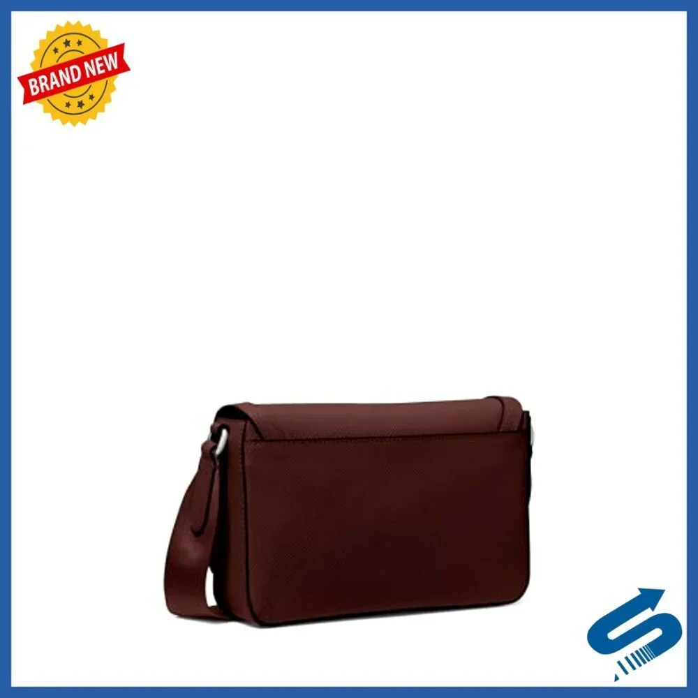 Mini Leather Crossbody Bag with Flap Closure and Pouch